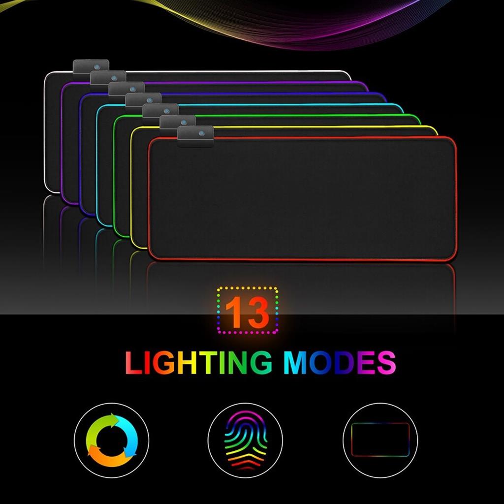 Bàn di chuột LED RGB miếng lót chuột gaming bo viền led nhấp nháy cỡ lớn nhiều size, chất liệu cao cấp - hàng chính hãng Vinetteam