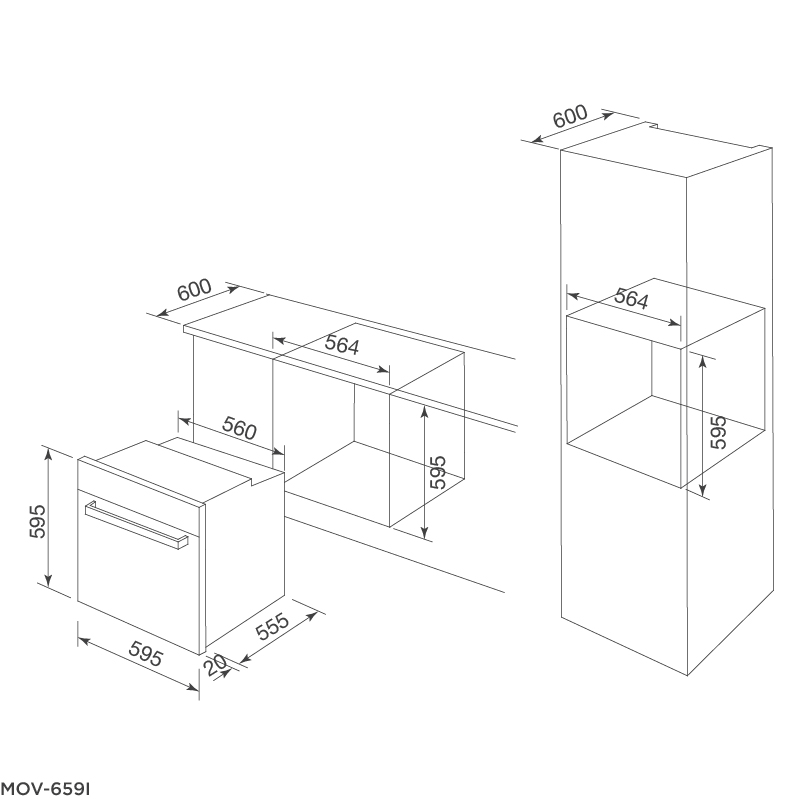 Lò nướng MOV-659I - Tặng Chảo không dính SA-02 + Khay úp chén dĩa MDD-14028 - Hàng chính hãng