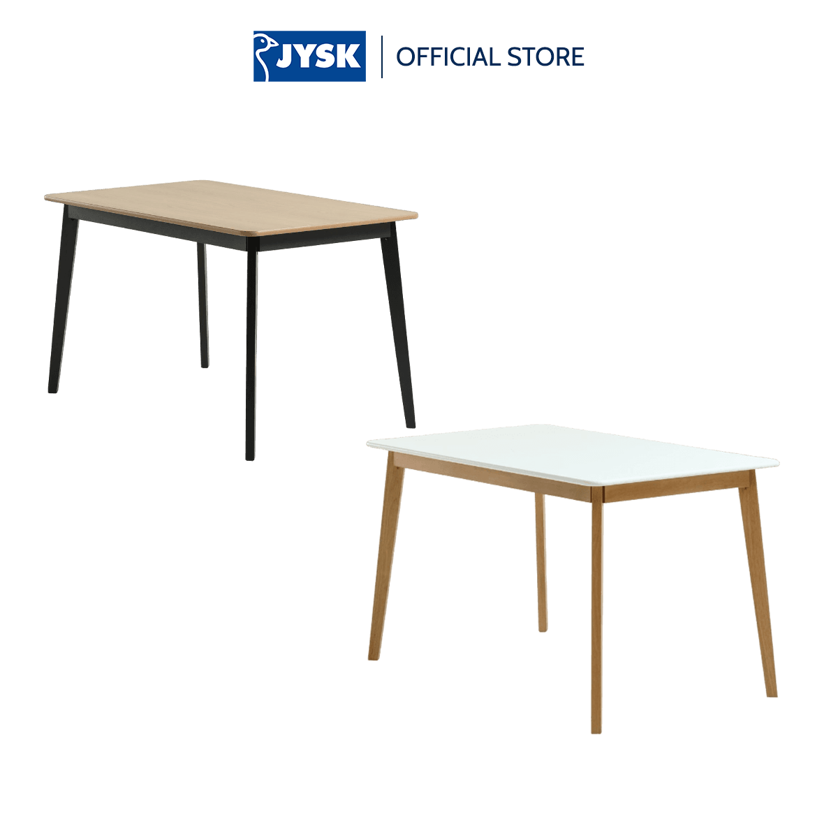 Bàn ăn | JYSK Jegind | gỗ công nghiệp/gỗ cao su | trắng/sồi D130xR80xC75