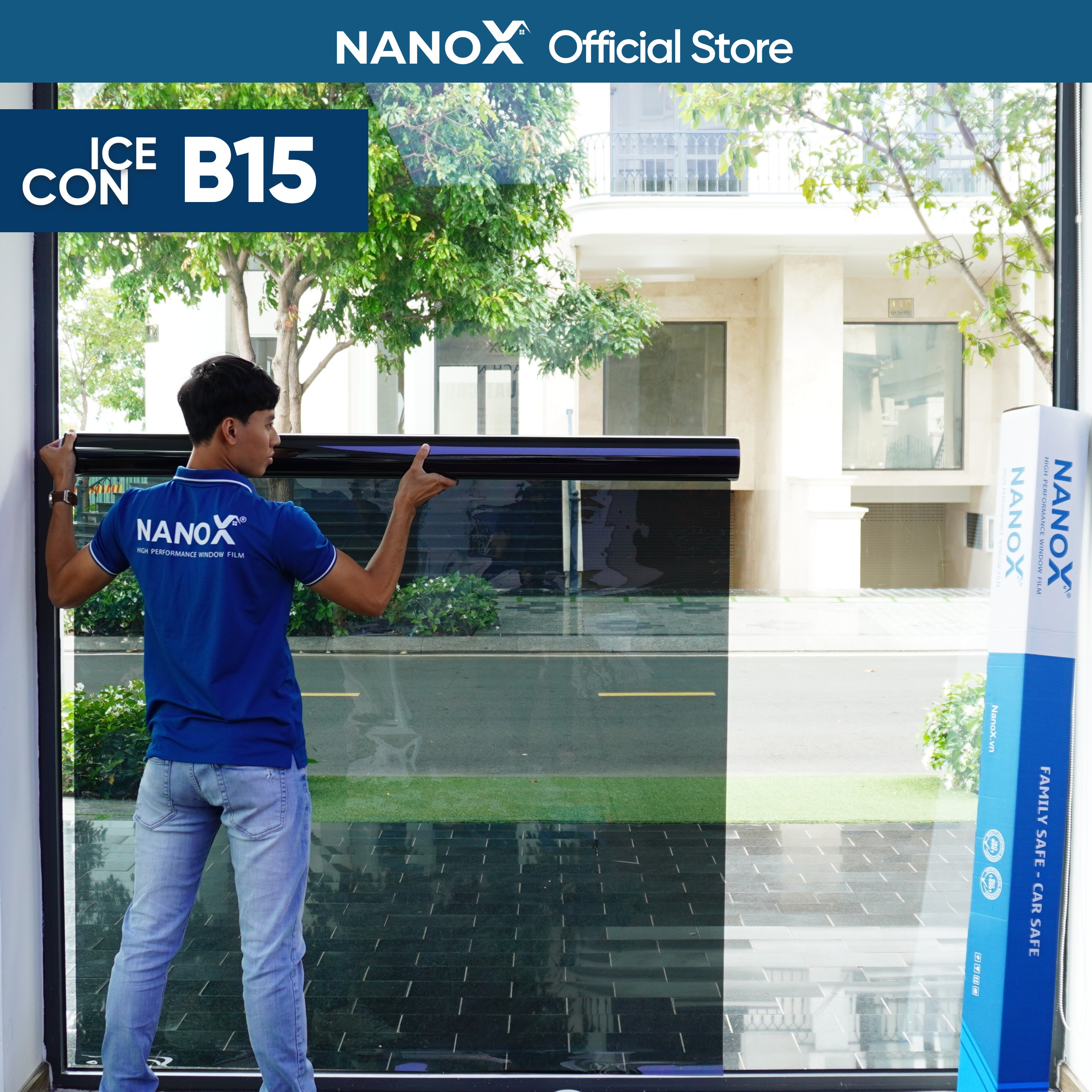 Phim cách nhiệt kính nhà NanoX B15 chống nắng nóng &amp; chống UV màu tối