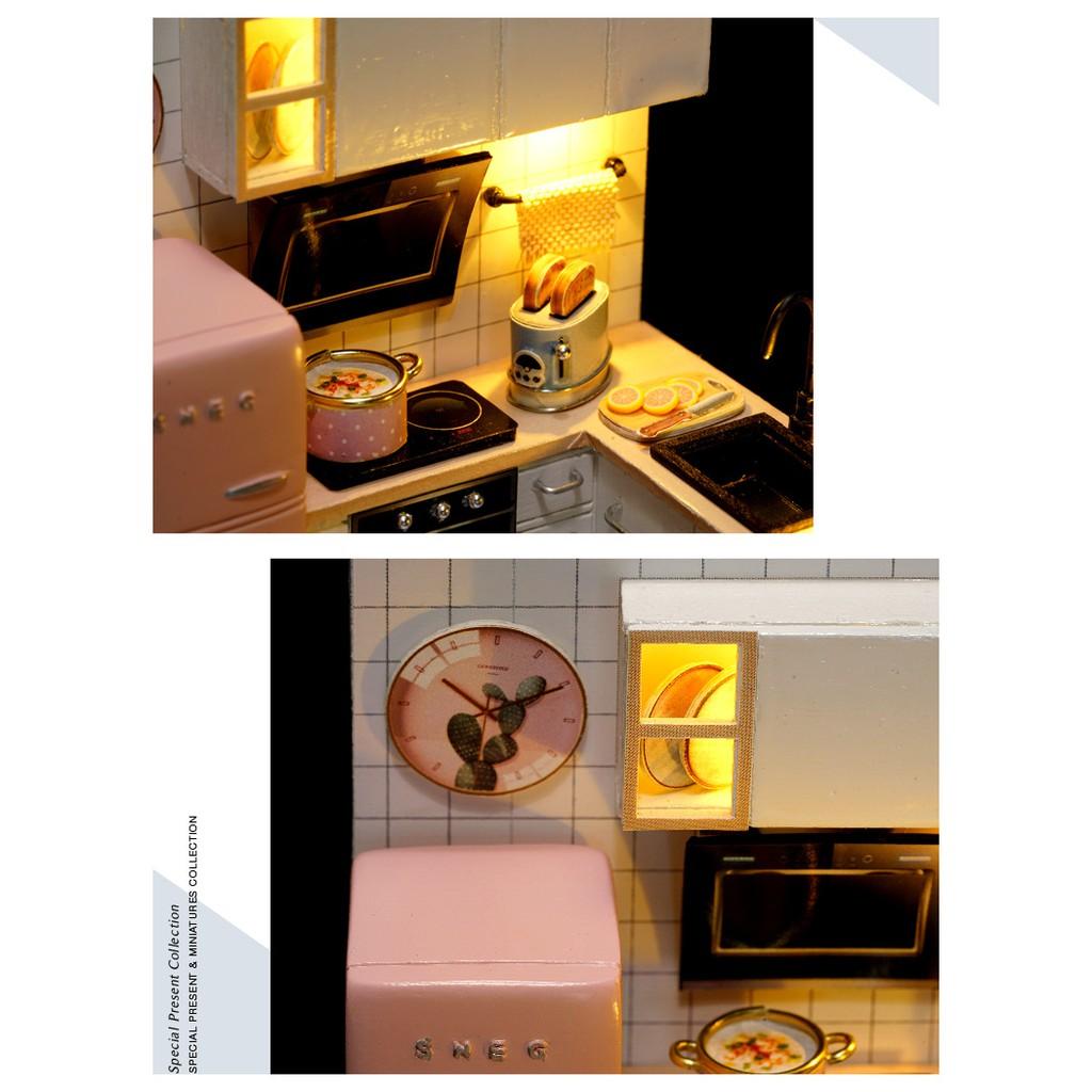 Mô hình nhà búp bê DIY Doll House Miniature_TASTE OF LIFE _ TẤM CHE BỤI + KEO