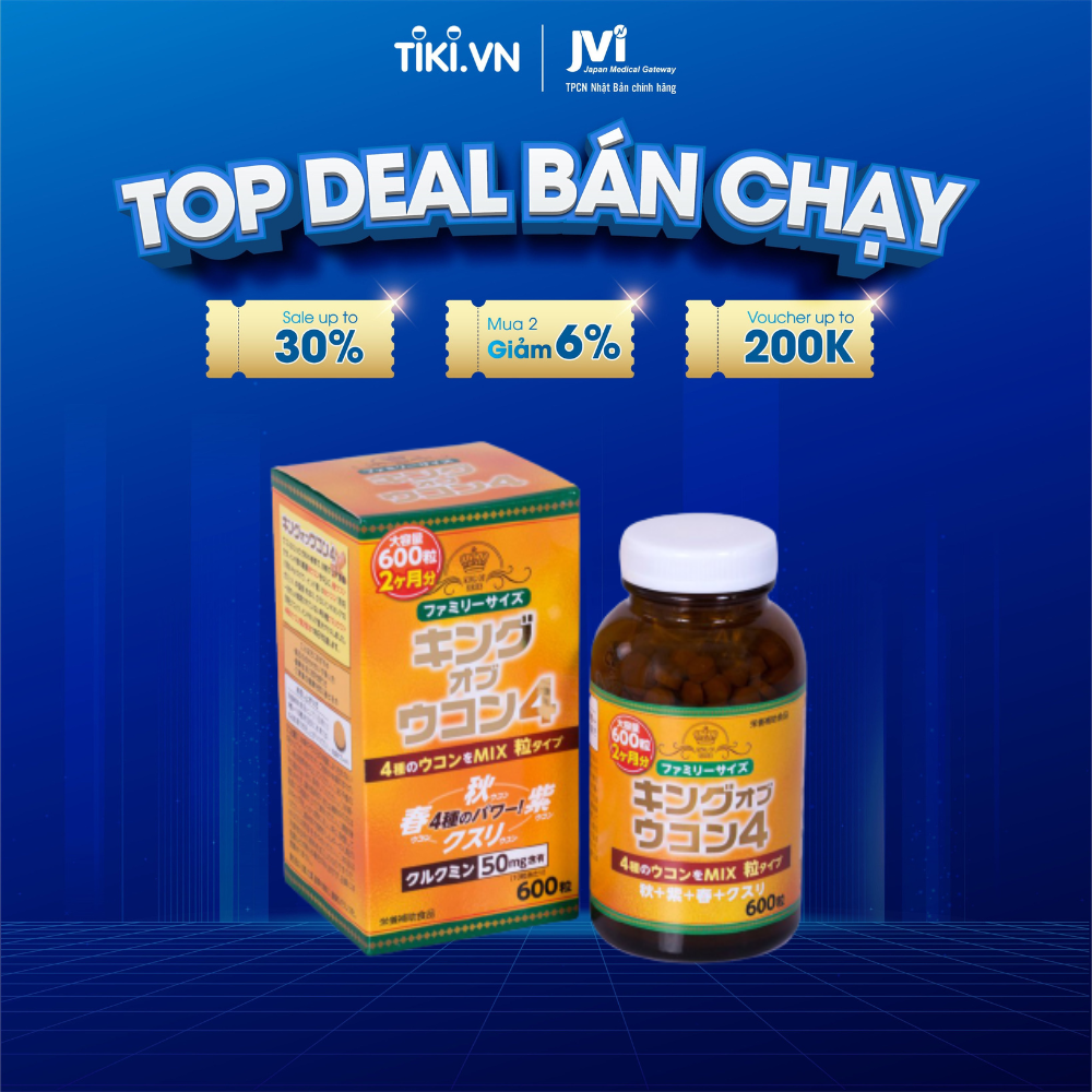 Viên uống chiết xuất nghệ Nhật Bản King Ukon - lọ 600 viên. Thực phẩm chức năng hỗ trợ bệnh lý tiêu hóa, cải thiện chức năng gan