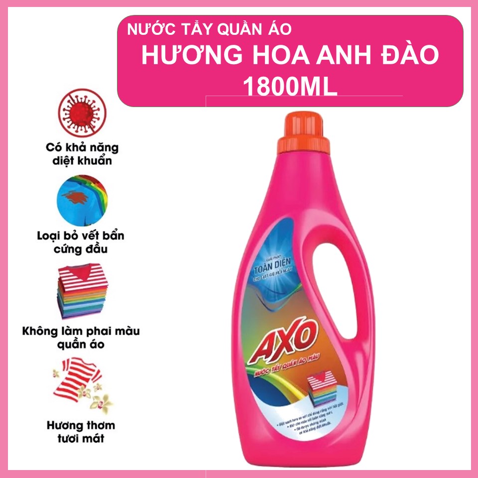 Nước Tẩy Quần Áo Axo Hương Hoa Anh Đào 1.8L