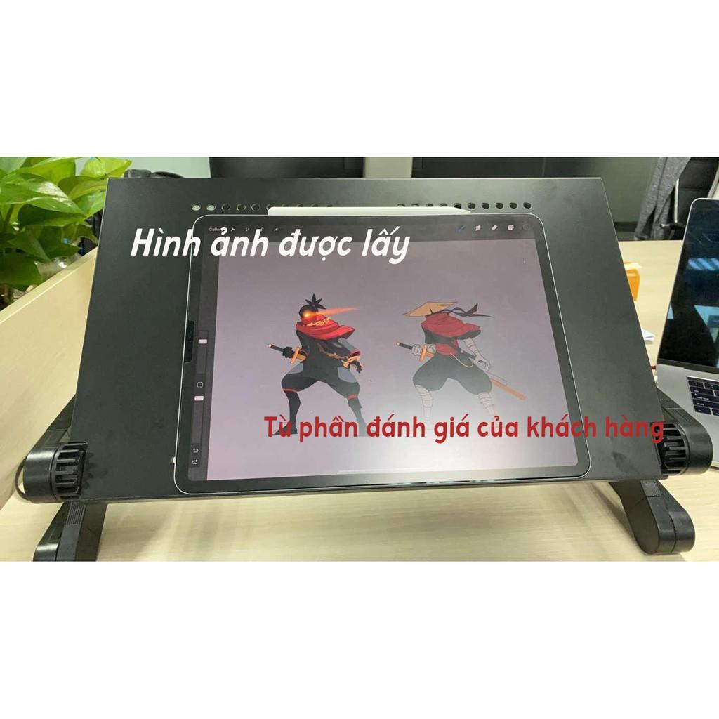 Bàn Để LAPTOP Đa Năng Bằng Nhôm có quạt tản nhiệt sử dụng thoải mái với mọi tư thế