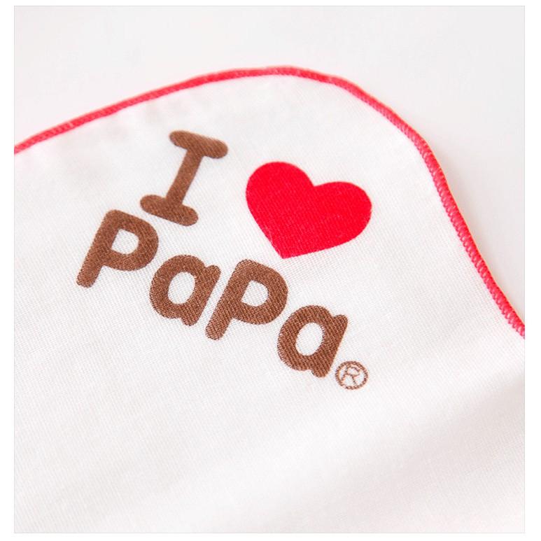 Khăn xô sữa cho bé I love PapaMama loại đẹp (túi 6c) 25*25cm