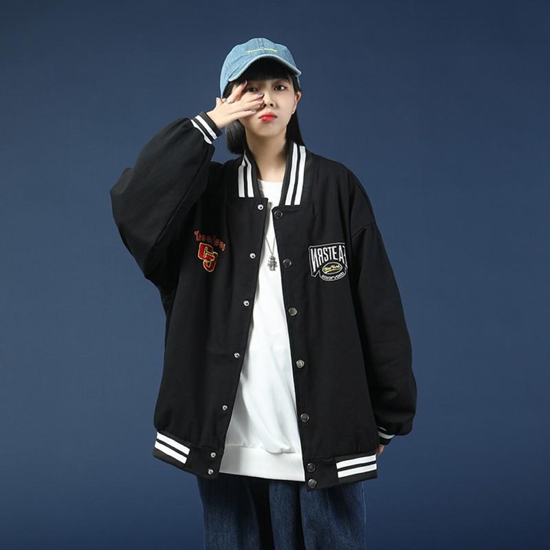 Áo khoác bomber unisex form rộng 2 lớp hót 2021