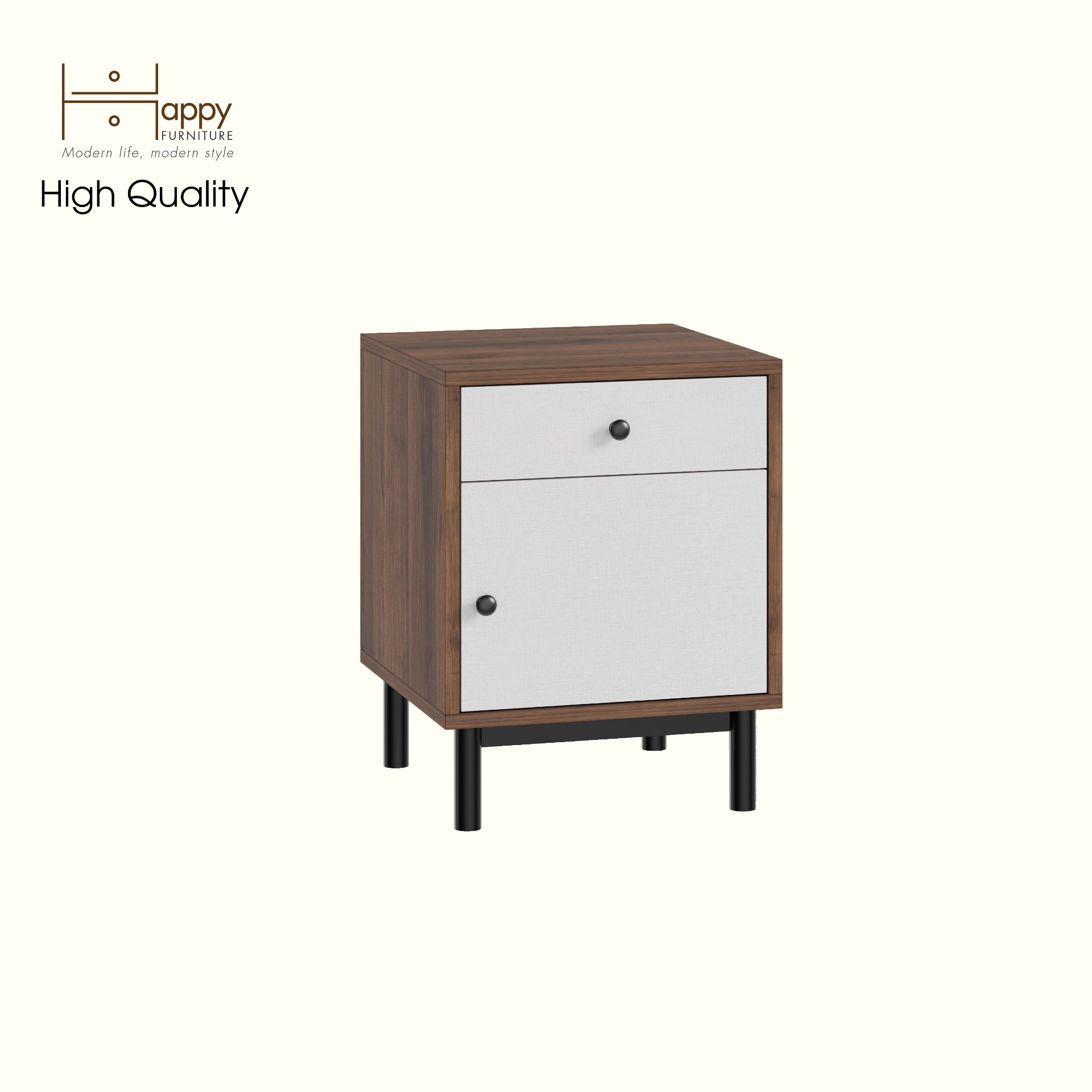 HAPPY FURNITURE , Táp đầu giường 1 cửa mở - LIVIK, TLT_053 , 40cm x 40cm x 52cm DxRxC