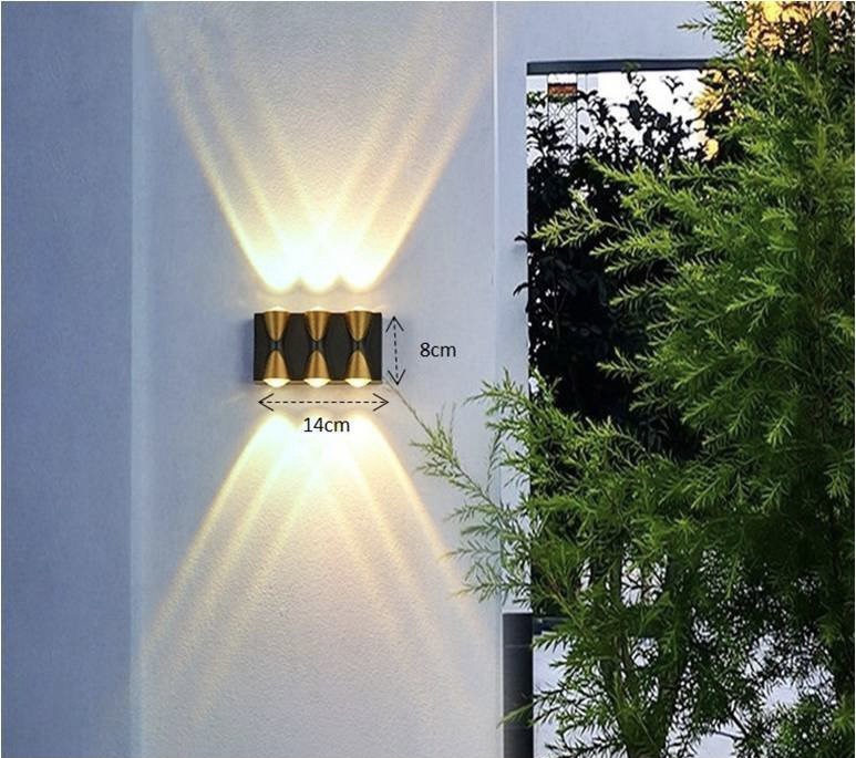 Đèn LED gắn tường hắt tường trang trí ngoài trời Decor Hợp Kim Tĩnh Điện Chống Nước