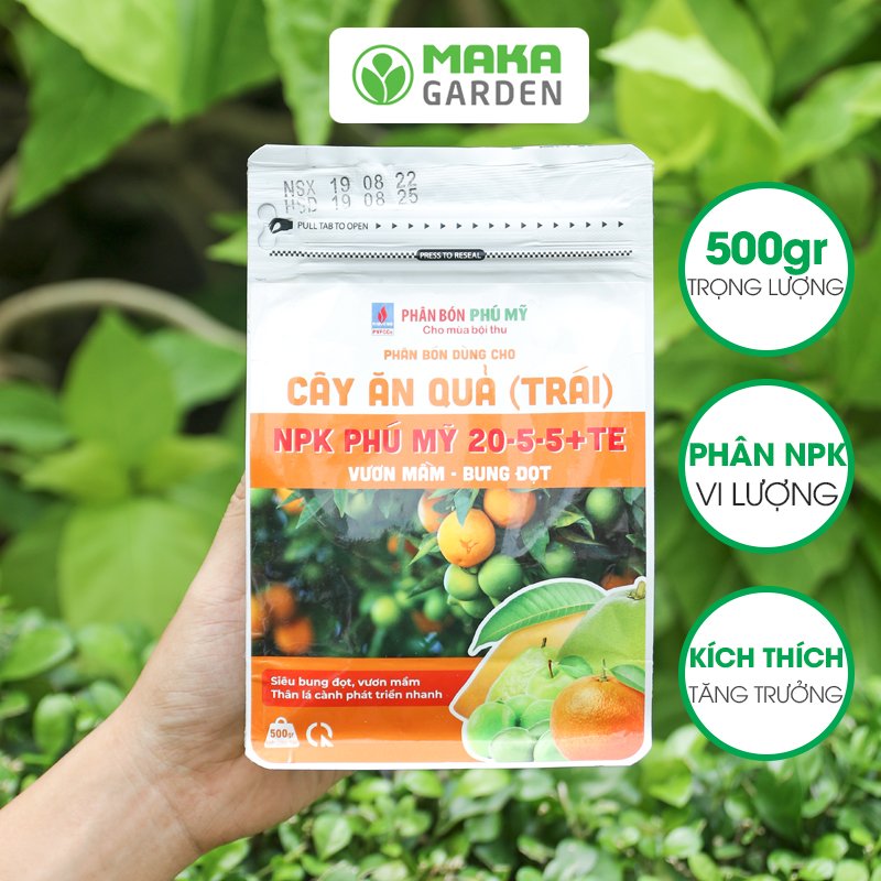 Phân bón NPK Phú Mỹ 20-5-5+TE dùng cho cây Ăn Quả