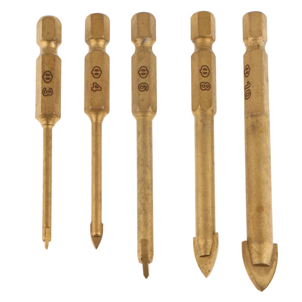5x Thun Khoan Bộ Gạch Ceramic Kính Tráng Gương Sứ Dụng Cụ Khoan