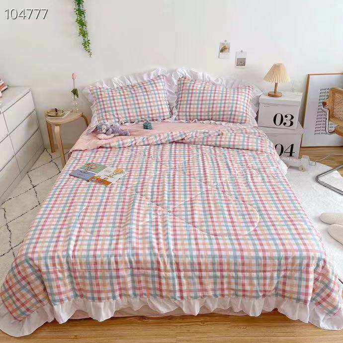 Set Chăn Ga Cotton Đũi-Đũi Bèo Cao Cấp Mới