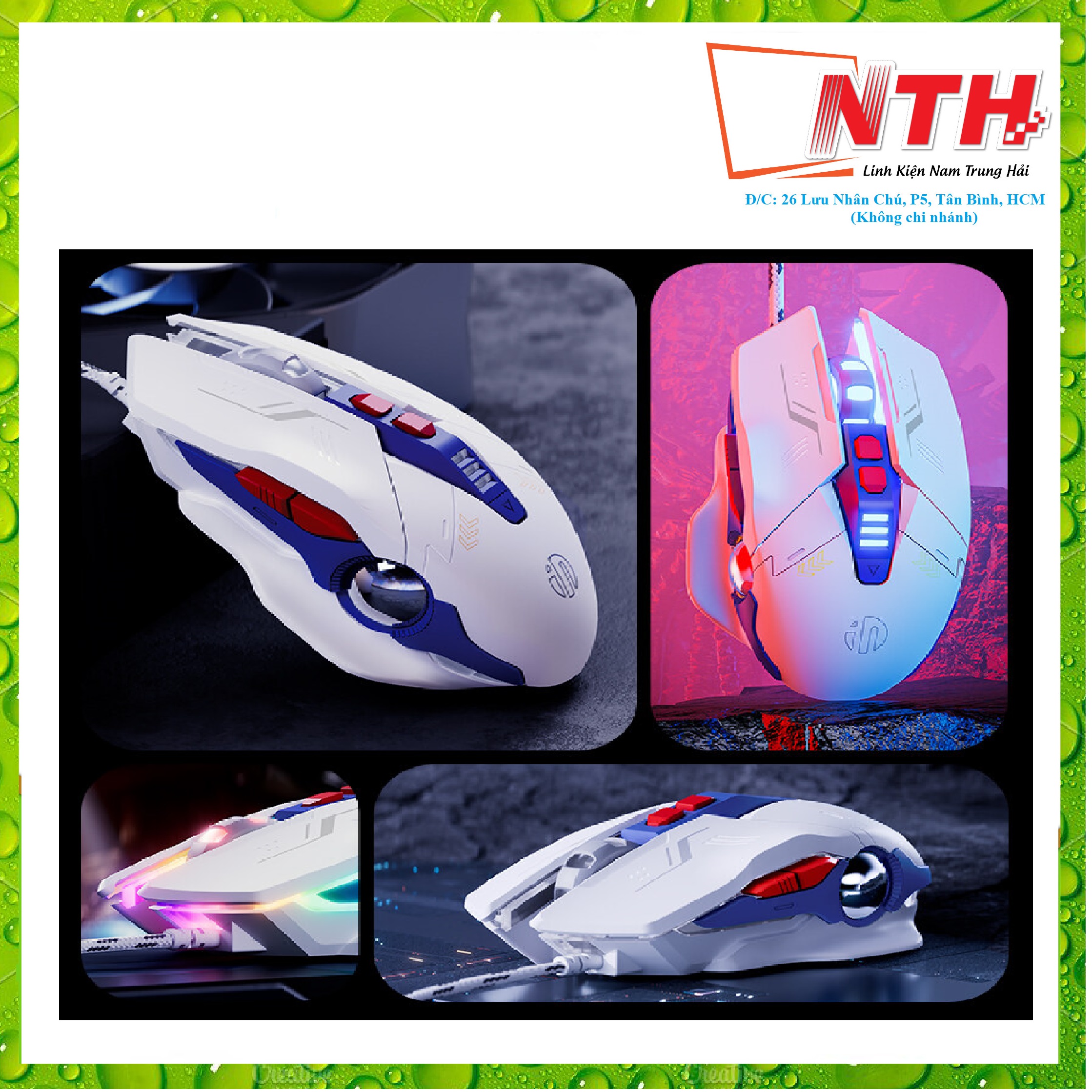 Chuột có dây INPHIC PW2PRO chuyên game thiết kế robot kèm theo đèn led RGB cực đẹp dành cho game thủ