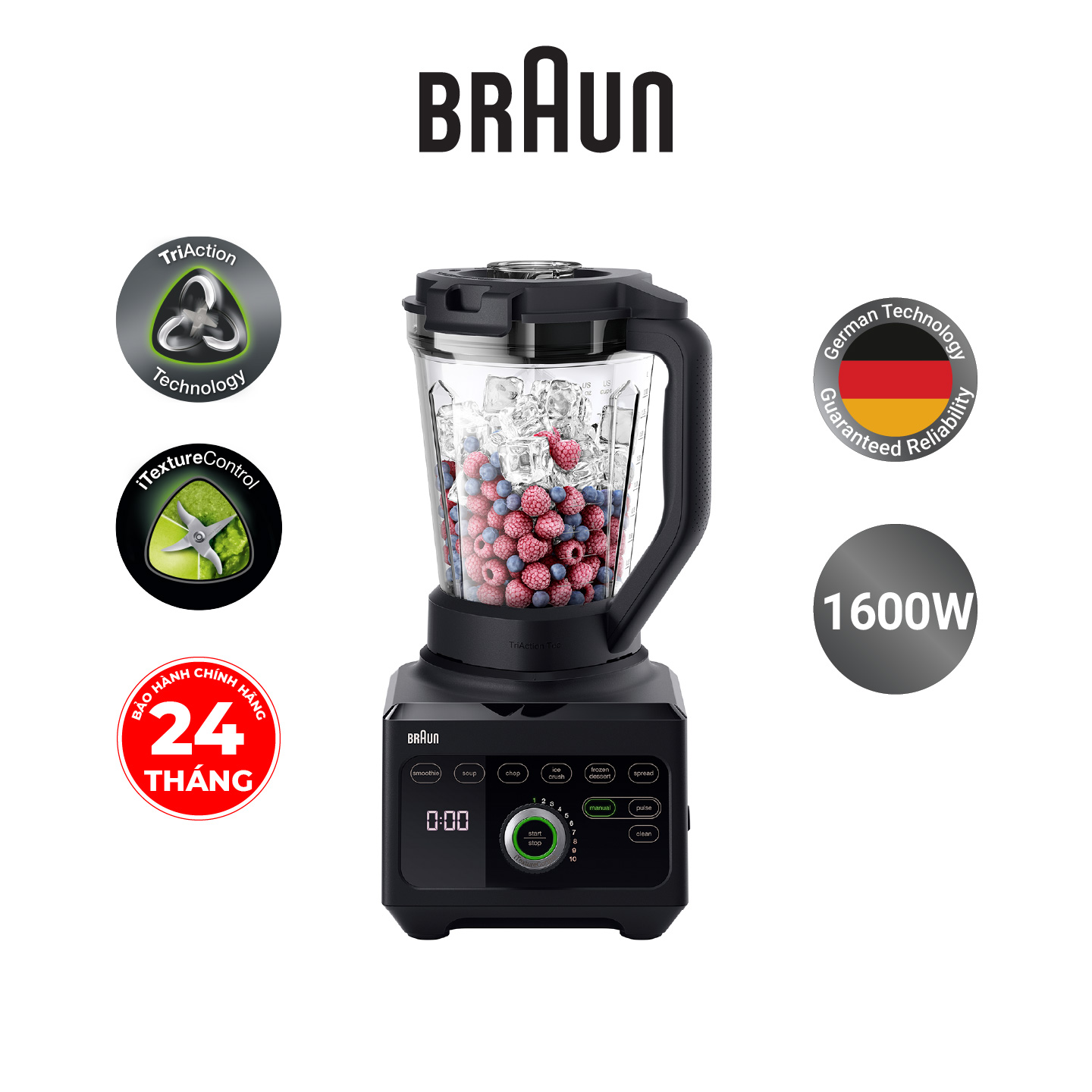 Máy xay sinh tố Braun JB9040BK-Hàng chính hãng