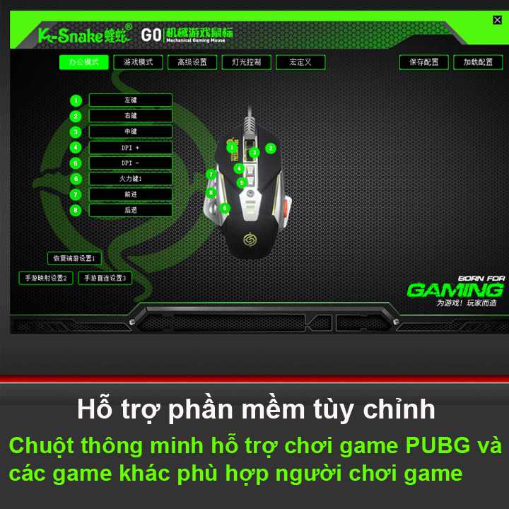 Chuột chuyên game K-SNAKE G0 CHUỘT ĐỈNH CHO DÂN PUBG & FPS