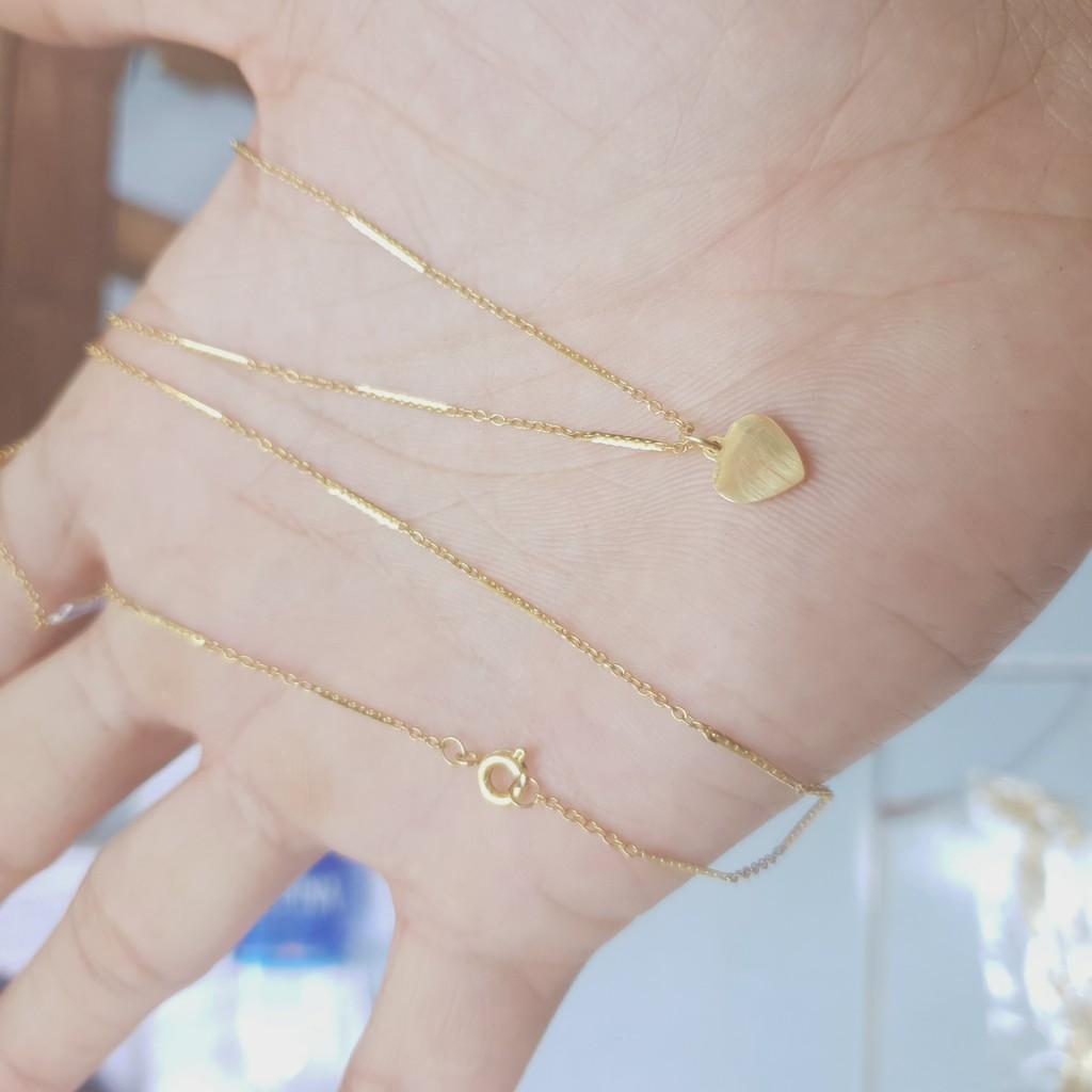 Dây Chuyền Kiểu Trúc Nhỏ Trái Tim Titanium Cao Cấp-Dùng lâu dài tắm rửa thoải mái không đen