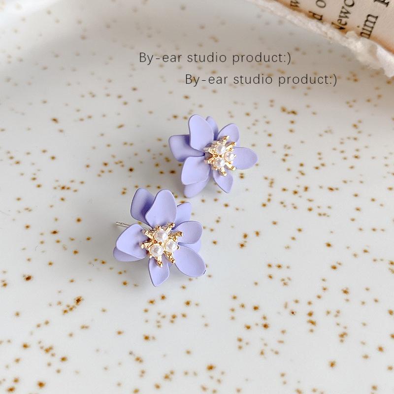 Bông tai nữ hoa màu tím dễ thương Phụ kiện trang sứcM103616