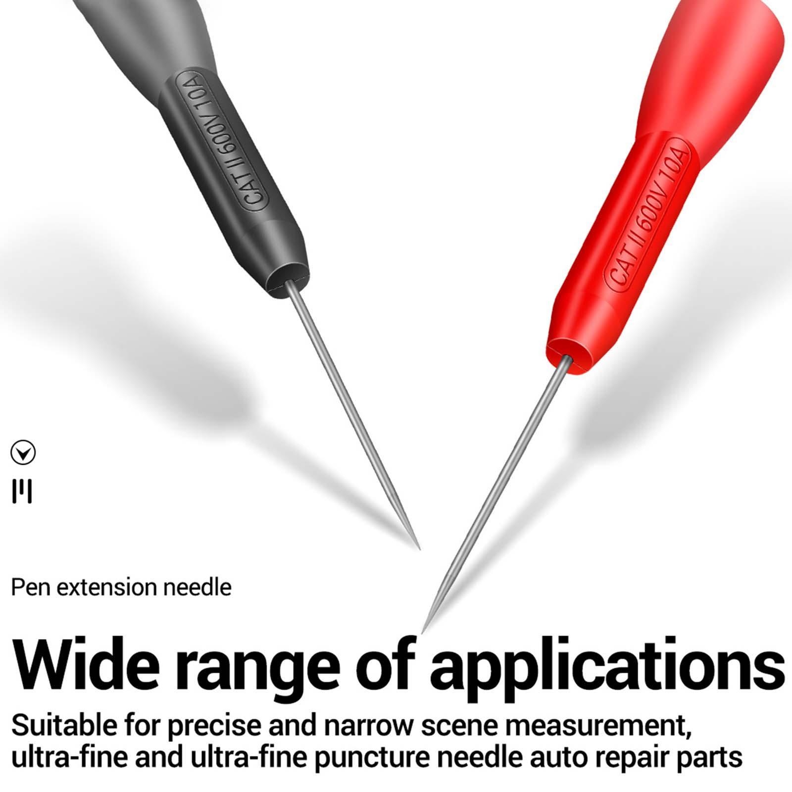 Back Probes Needle Pin Probe Multimeter Probes Test Leads 600V/10A for 2mm Test Leads
