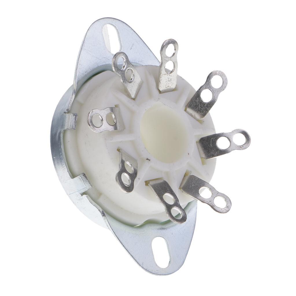 GZC8-Y-6 Ceramic 8pin PCB Mounting Tube Socket for KT88/6550/EL34 6SN7 6V6