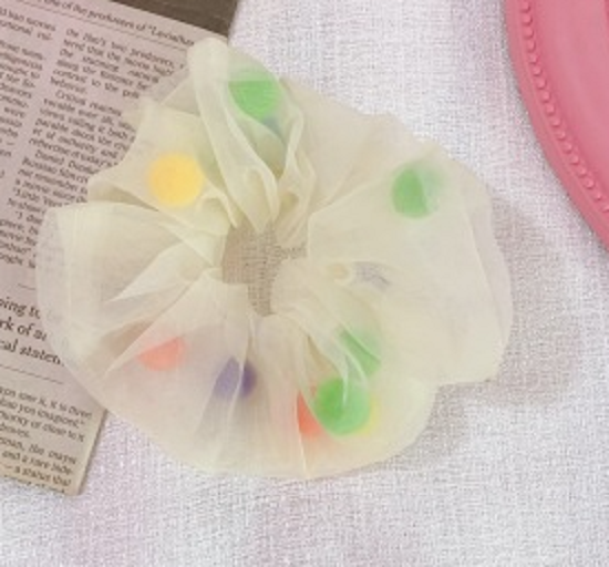 COMBO 5 DÂY CỘT TÓC VOAN CÓ HẠT VẢI POM POM