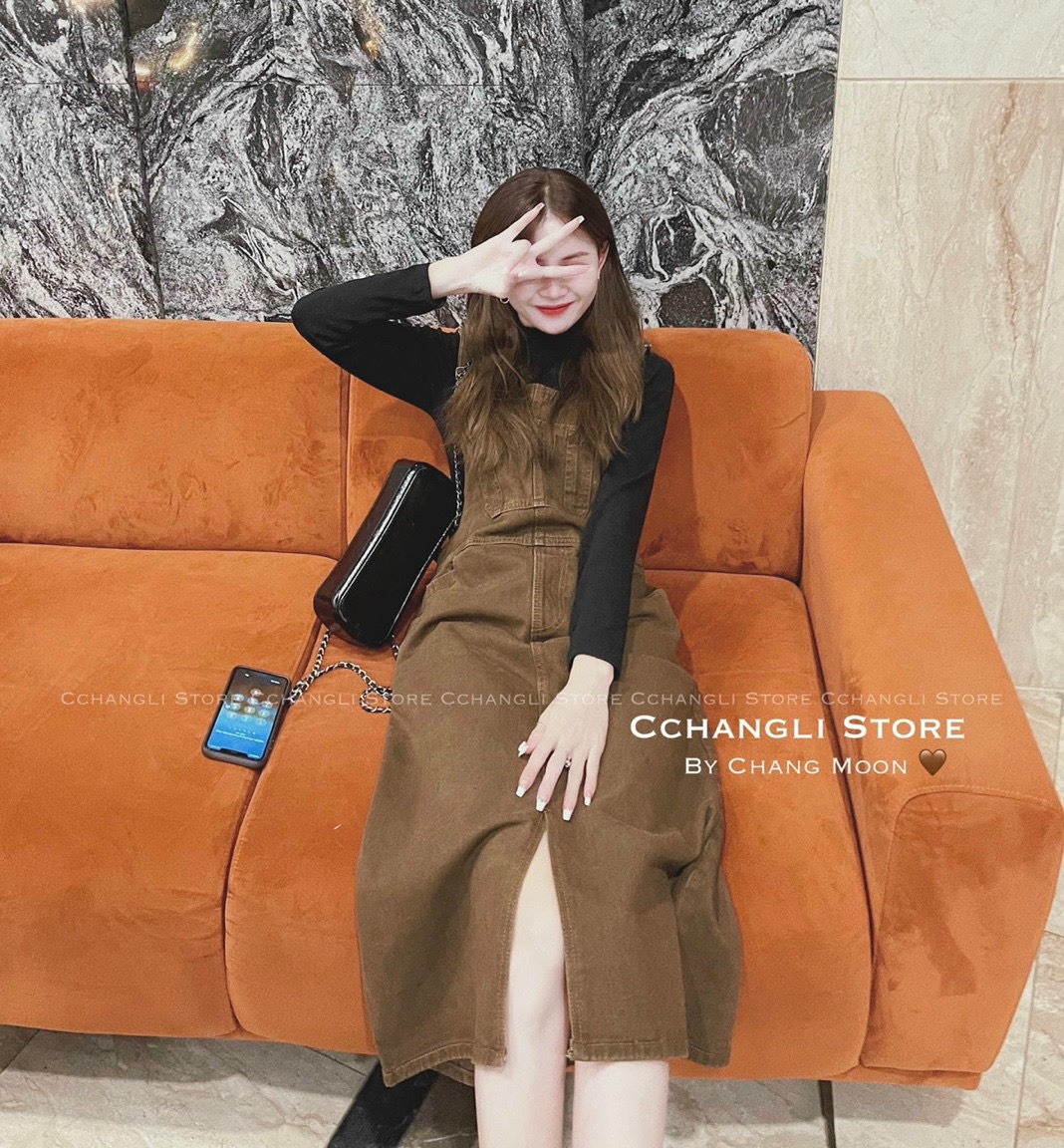 ĐẦM YẾM 2 DÂY MIDI SUÔNG TRƠN CỔ U XẺ TÀ (không kèm áo thun) DẠO PHỐ DỰ TIỆC GIÁNG SINH NOEL