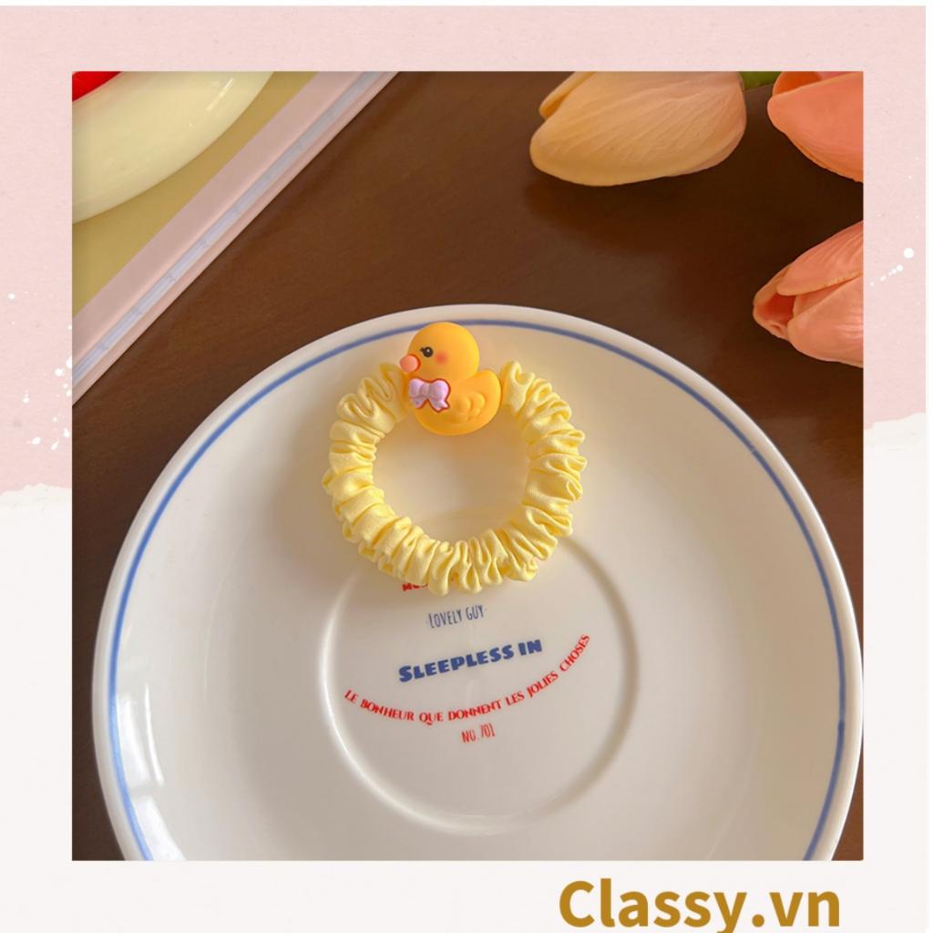 Dây cột tóc Classy bằng vải phi bóng hình chú thỏ con đáng yêu siêu bền PK1365