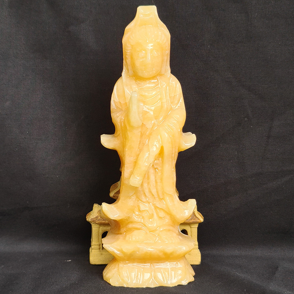 Tượng Phật Quan Âm Đứng Ngọc Hoàng Long - 15 Cm - Mx