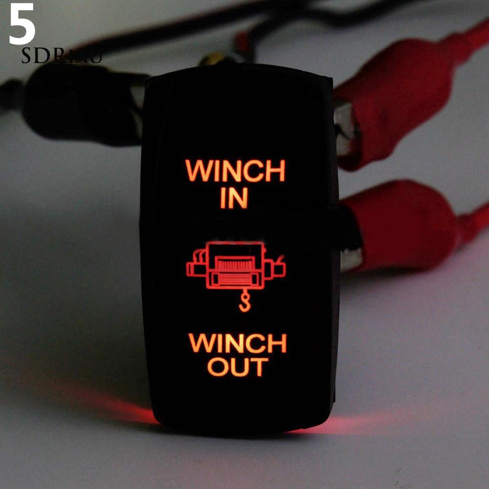 Công tắc rocker UTV laser đèn LED kép 7 chấu điều khiển tời kéo 12V 24V chuyên dụng