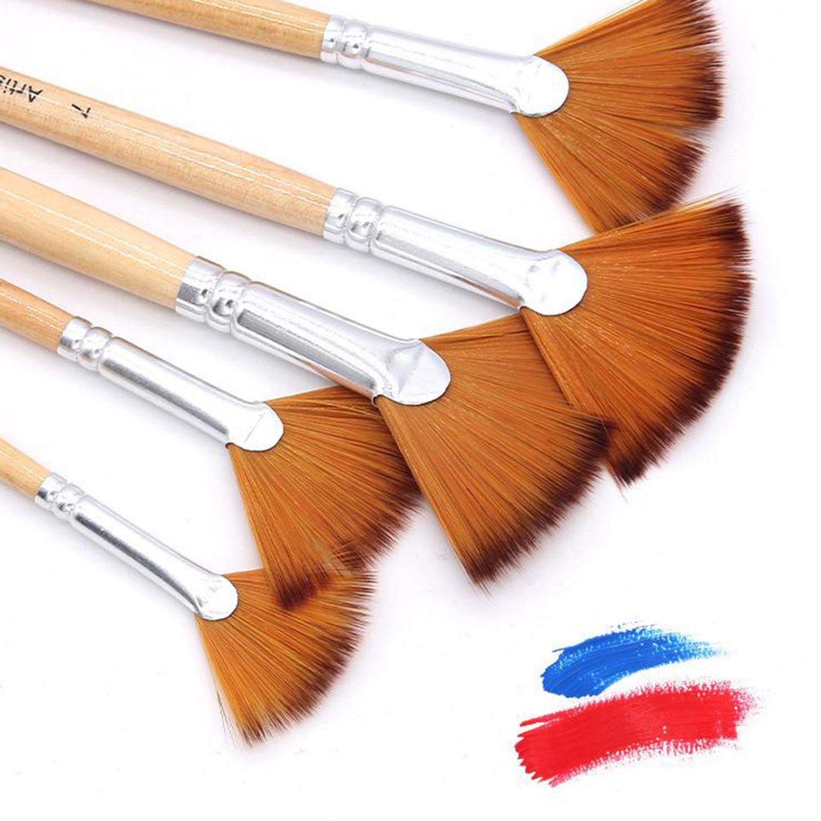 5 Pcs Paint Brushes Artists Painting Acrylic Painting