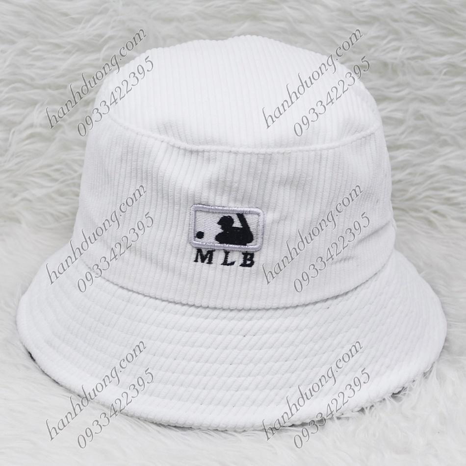 Mũ bo cụp mũ bucket vành cụp nhung đũa thêu chữ vành rộng 6 cm phù hợp cho nữ