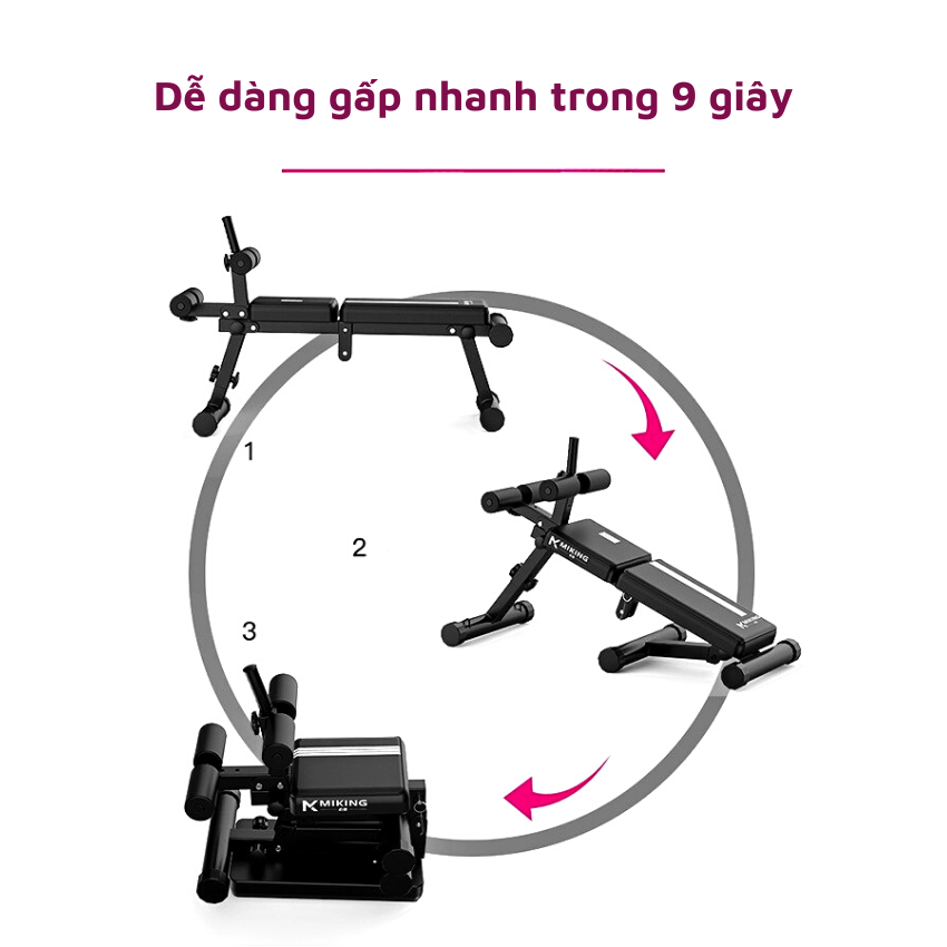 Ghế Tập Cơ Bụng Gấp Gọn, Ghế Tập Gym Đa Năng, Tập Bụng, Eo, Bắp Tay