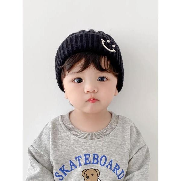 Mũ Len Mặt Cười Cho Bé 06