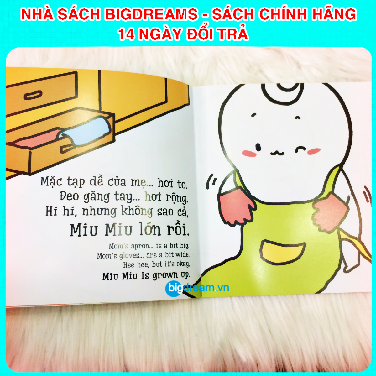 BẢN MỚI SONG NGỮ Miu Miu Tự Lập - Rửa Bát Ehon Kĩ Năng Sống Cho Bé 1-6 Tuổi (Phần 1) Miu miu hiểu chuyện Miu bé nhỏ