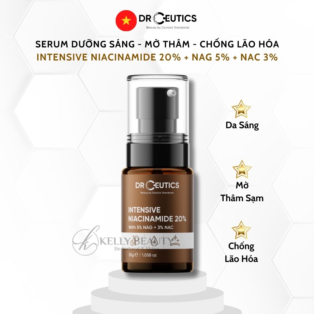 Tinh Chất Sáng Khỏe Da DrCeutics Intensive Niacinamide 20% + NAG 5% + NAC 3% | Kelly Beauty