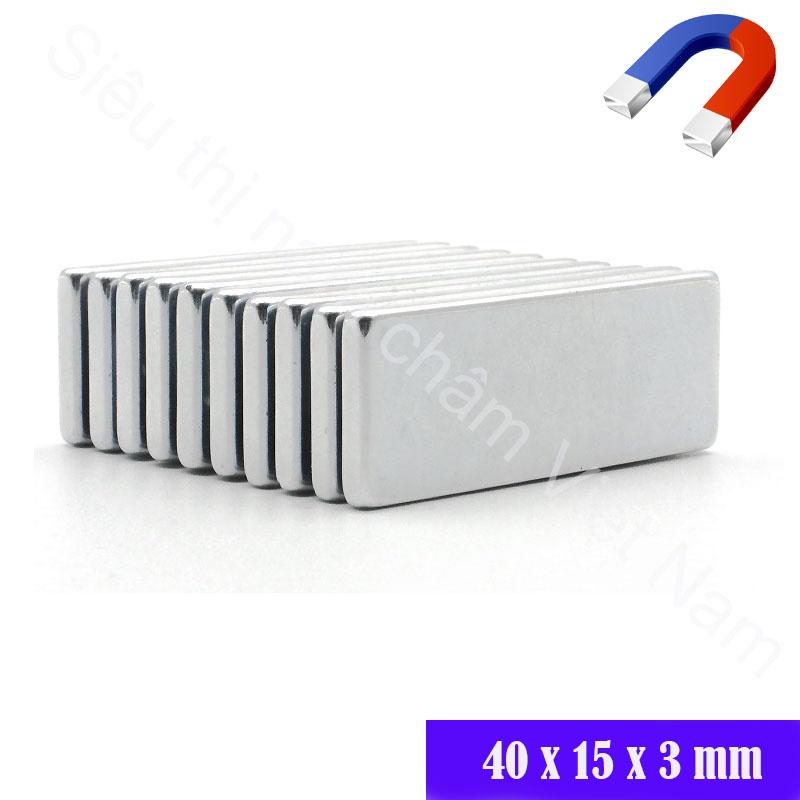 Nam châm hình chữ nhật 40x15x3mm, nam châm vĩnh cửu siêu cường lực