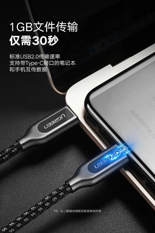 Ugreen UG50225US265TK 1.5M Dây USB Type-C sang USB 2.0 sạc và truyền dữ liệu - HÀNG CHÍNH HÃNG