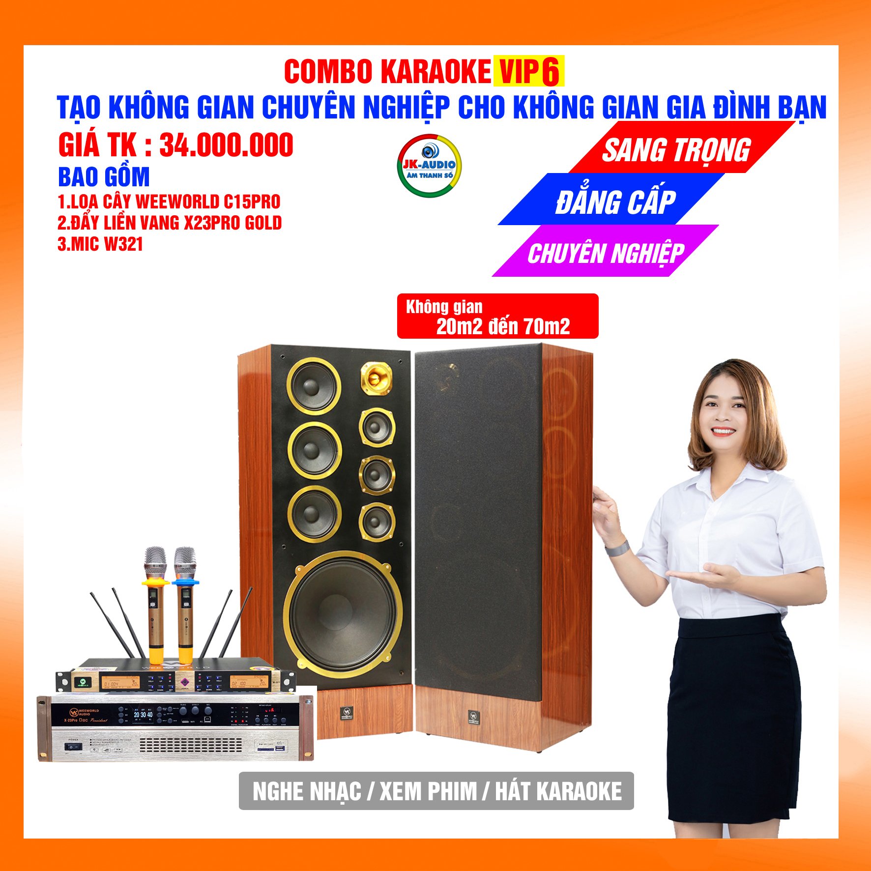 Dàn karaoke gia đình loa C15pro giá 34 triệu đồng - Hàng chính hãng