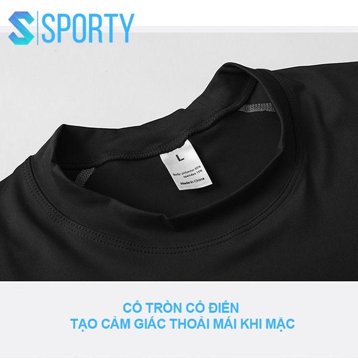 Áo thể thao nam giữ nhiệt dài tay SPORTY tập gym, chạy bộ chất liệu thun co dãn đa chiều