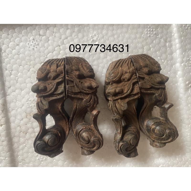 Bộ 4 chiếc chân quỳ gỗ mun đục CNC sắc nét hàng loại 1 phụ kiện lồng chim chào mào cao cấp