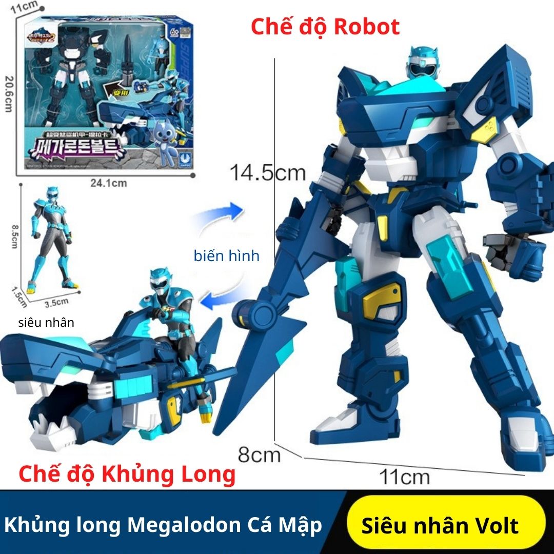 Đồ chơi mô hình MINIFORCE Robot siêu khủng long Tyranno Sấm Sét cùng siêu nhân