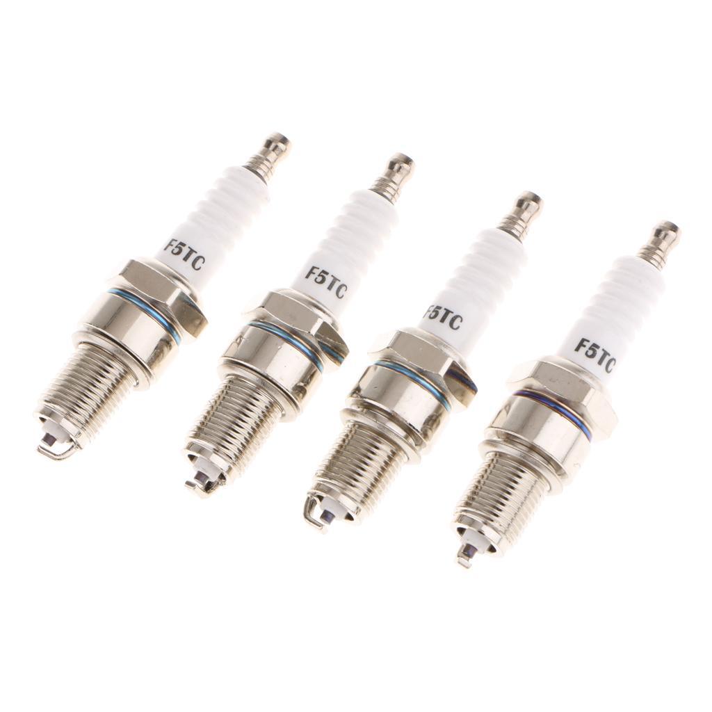 4 Pieces Motorcycle Automobile ATV Standard Spark Plug F5TC