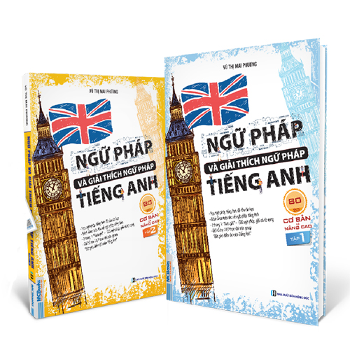 Trọn Bộ Sách Ngữ Pháp Và Giải Thích Ngữ Pháp Cơ Bản + Nâng Cao Tiếng Anh 80/20 Cô Mai Phương (Tập 1+ 2)