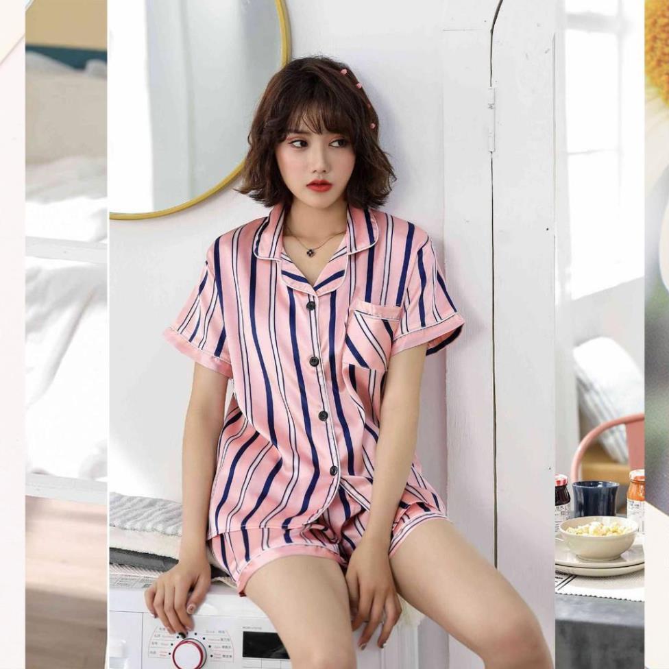 Đồ bộ lụa satin đáng Yêu – Đồ mặc nhà nữ, đồ ngủ nữ xinh xắn B64
