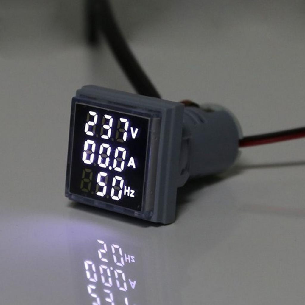 2pcs Square LED Digital Hertz Meter Voltage Current Frequency Indicator