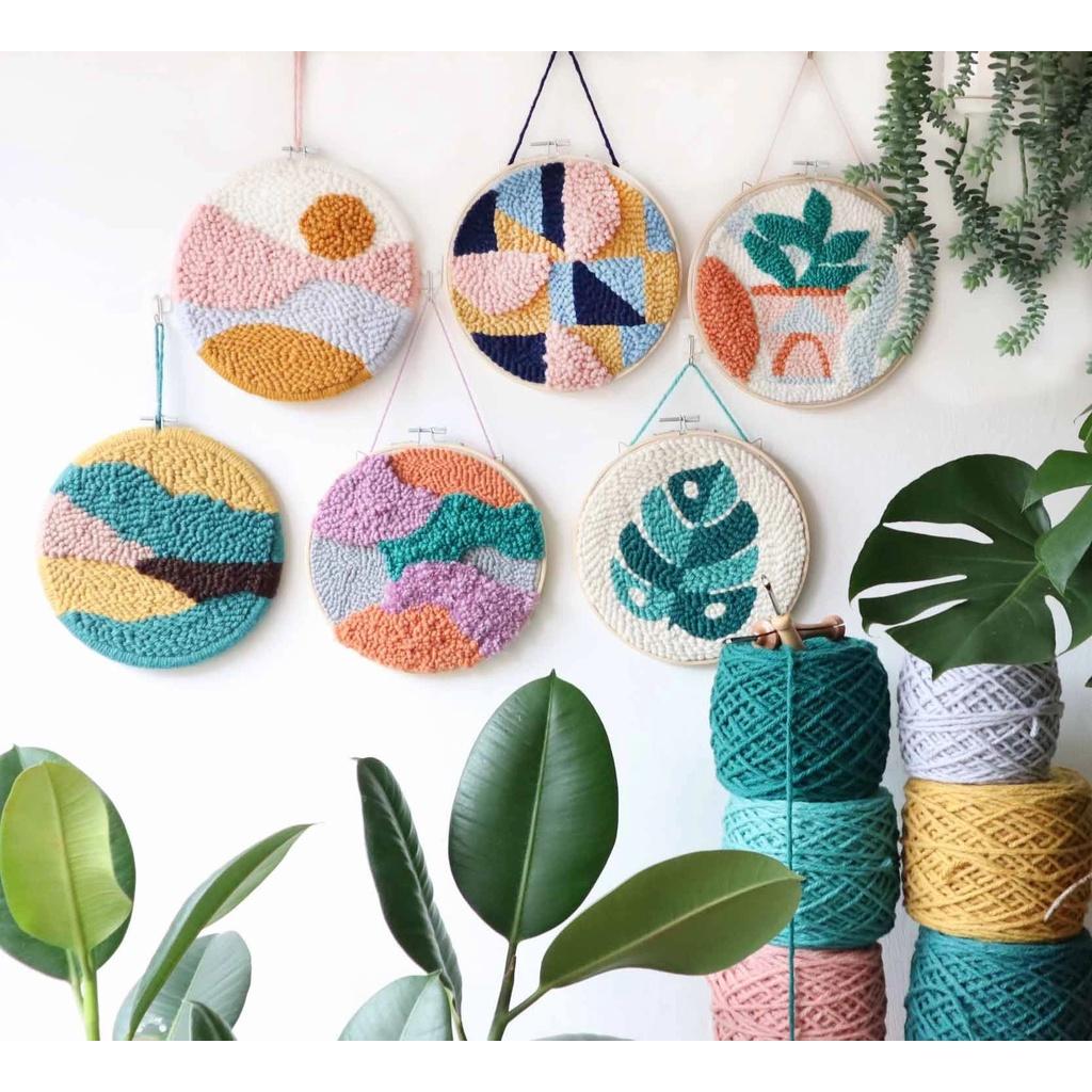 Bộ Thêu Len Xù Van Gogh Starry Night Sky - Trời Đêm - Punch Needle Decor có hướng dẫn, thêu len nổi