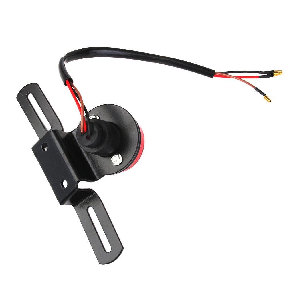 Red Motorcycle Rear License Plate Bracket Tail Light Lens for
