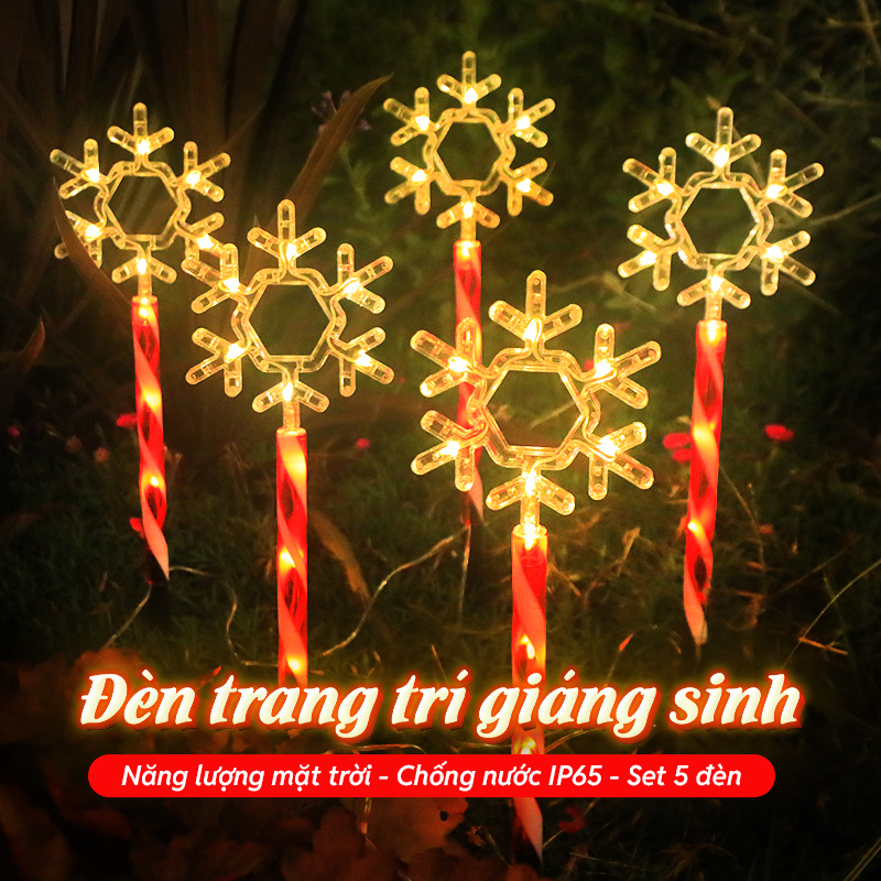 Đèn trang trí năng lượng mặt trời bông tuyết, tiết kiệm điện, bóng siêu sáng, chống thấm nước - DA3199
