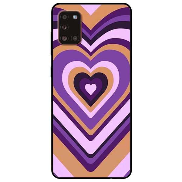 Ốp lưng dành cho Samsung Galaxy A12 / A21s / A31 - Tim Cầu Vồng Tím Nâu