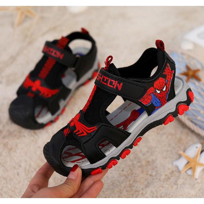 Sandal bịt mũi bé trai Spider Man chất đẹp đế mềm đi siêu êm chân