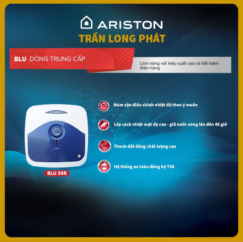 Máy Nước Nóng Ariston SL BLU 30 - 2.5 - FE Hàng Chính Hãng