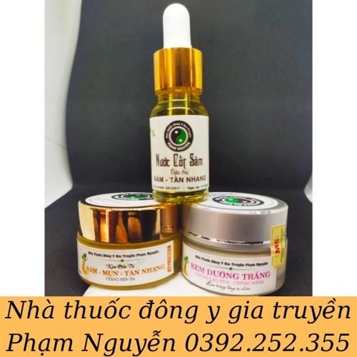 Bộ kem dưỡng trăng, giảm nám tàn nhang và serum cốt sâm đông y gia truyền phạm nguyễn